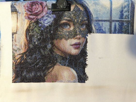 Этап процесса «Девушка в маске»