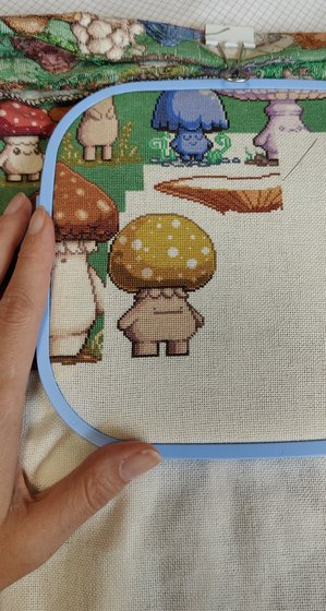 Этап процесса «Картина с грибочками»