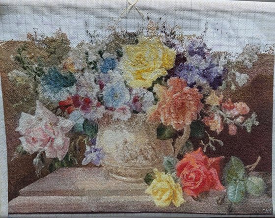 Этап процесса «Prelucrare "Natura moarta cu trandafiri", Harold Clayton»