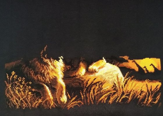 Этап процесса «Львы в саванне»