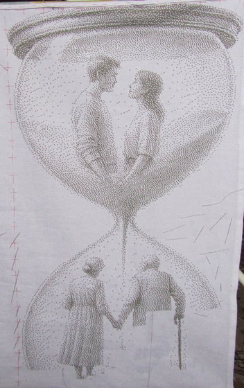 Этап процесса «Течение времени. Монохром.»