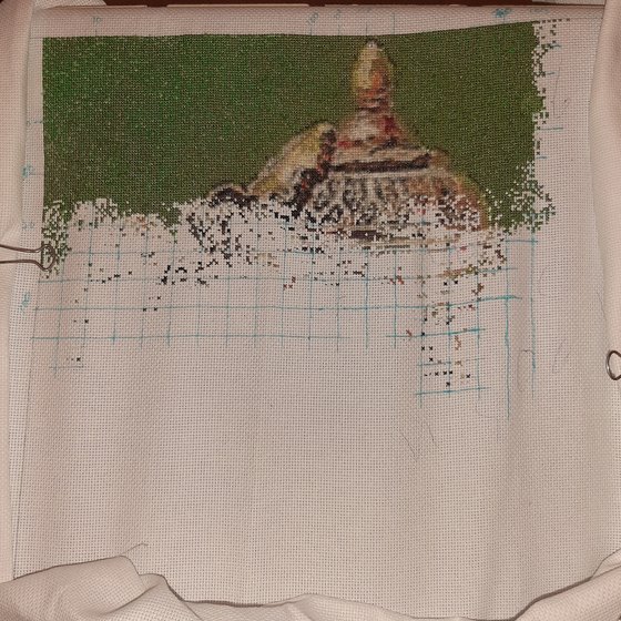 Этап процесса «Натюрморт с хурмой»